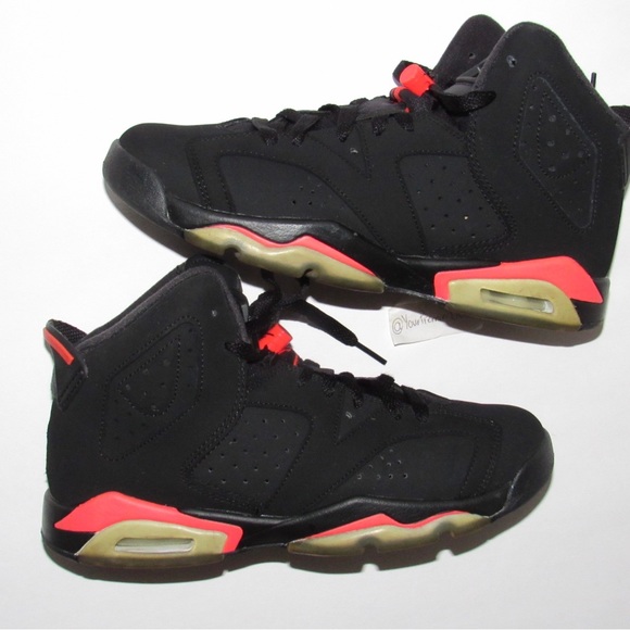 Nike Air Jordan 6 VI Retro Infrared Black 384665-023 Size 7Y Womens Size 8.5 - Picture 5 of 9